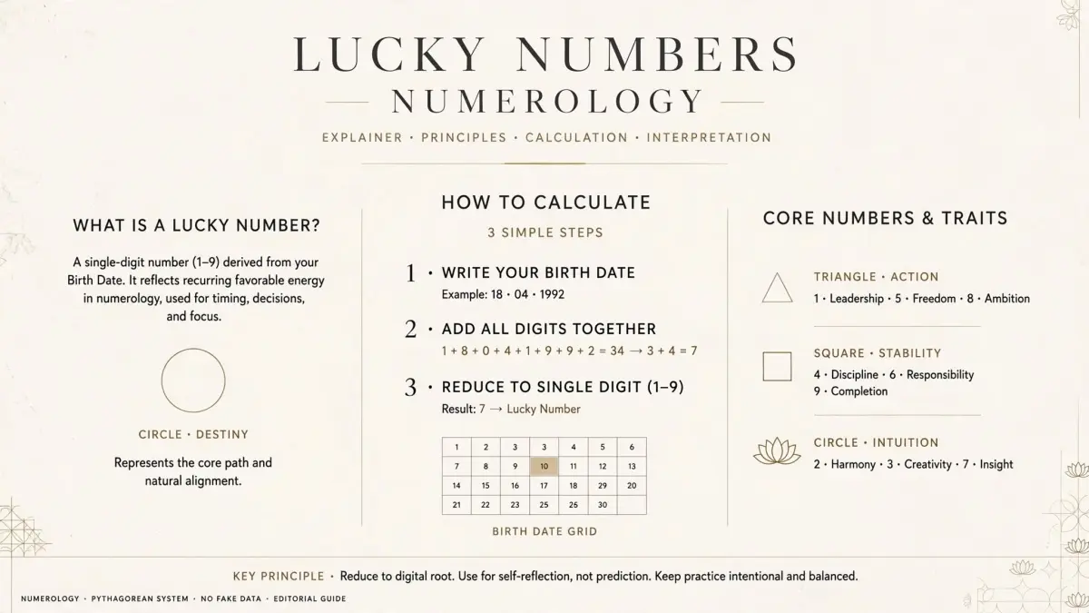 Explainer diagram for lucky numbers in numerology