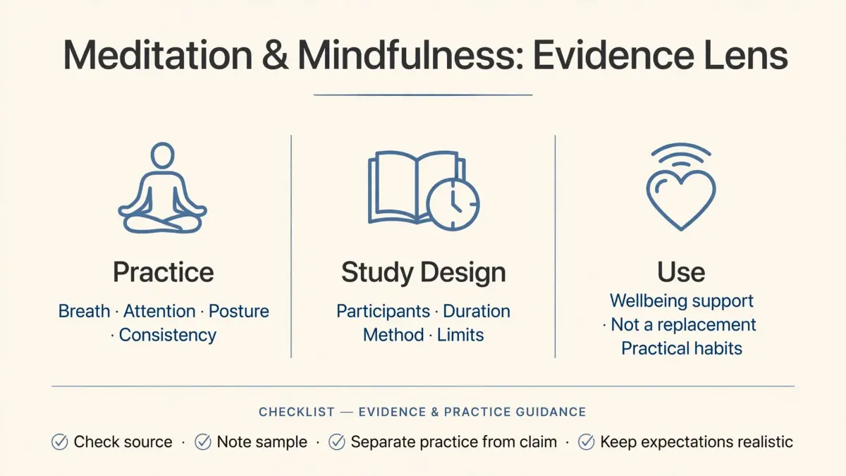 Explainer diagram for meditation mindfulness evidence