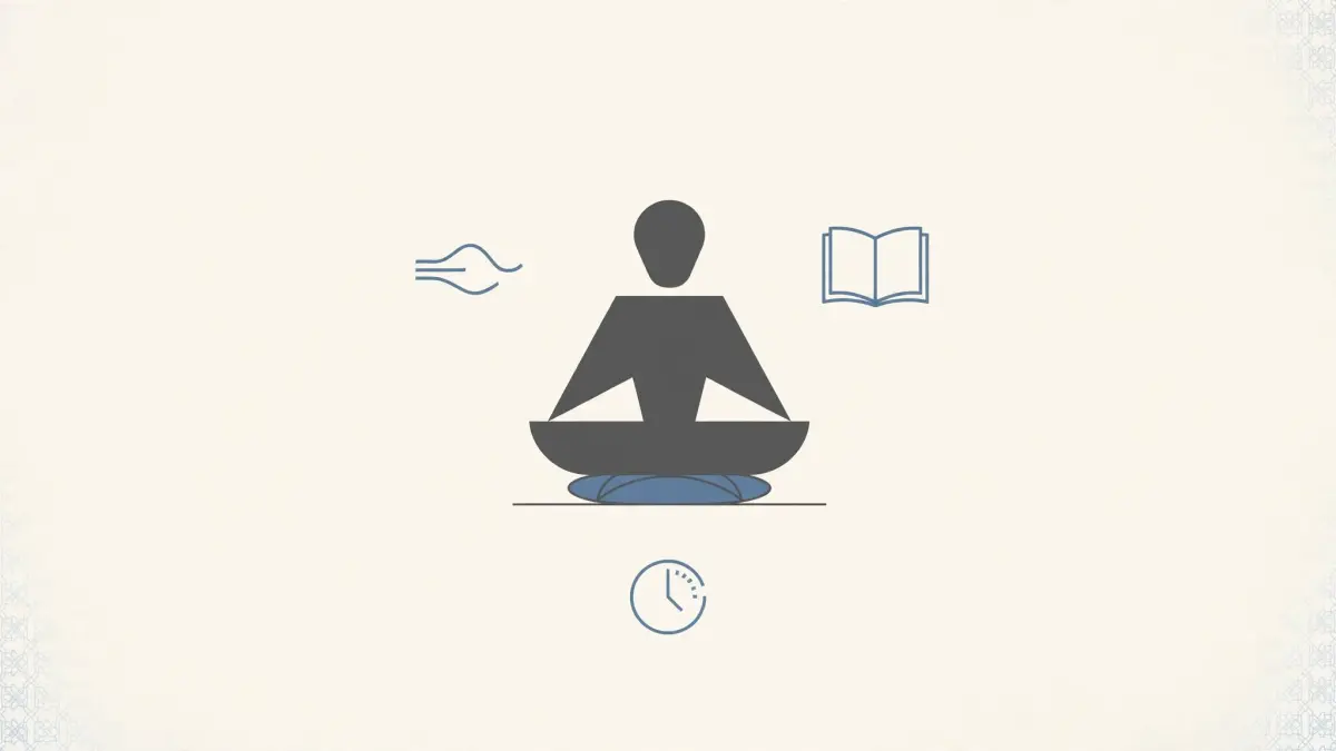 Editorial visual representing meditation mindfulness evidence