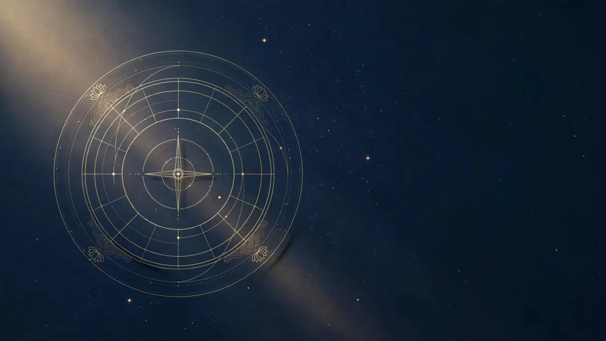 Editorial visual representing read current horoscope