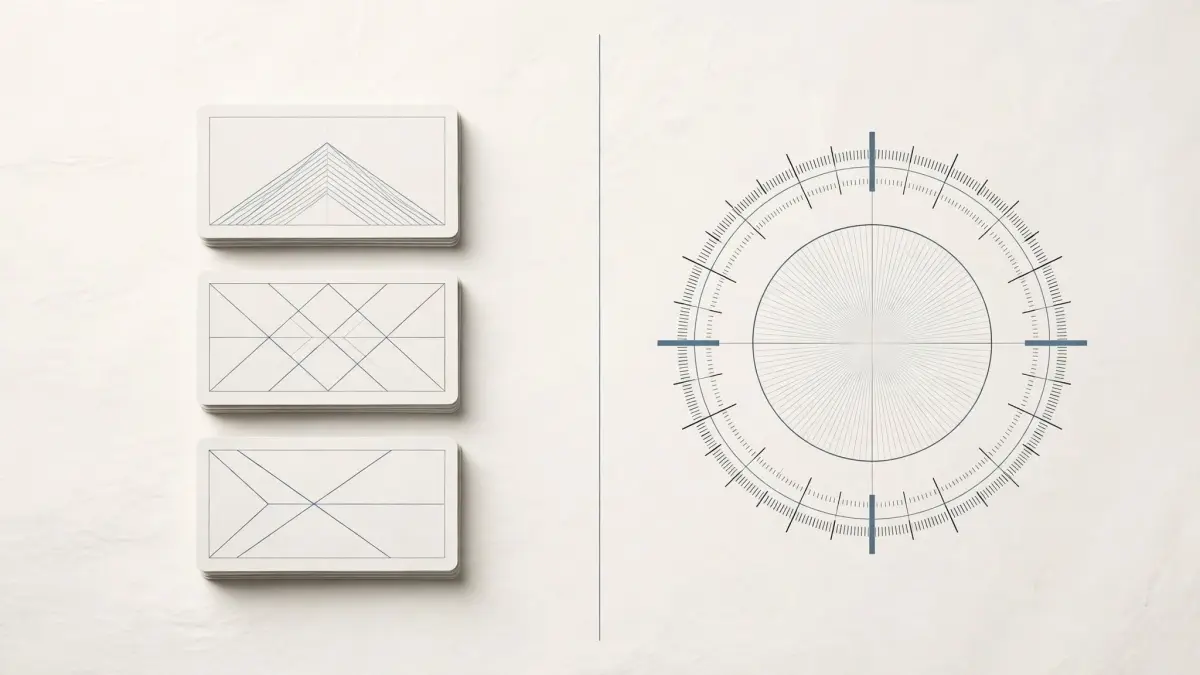 Editorial visual representing Tarot vs horoscope